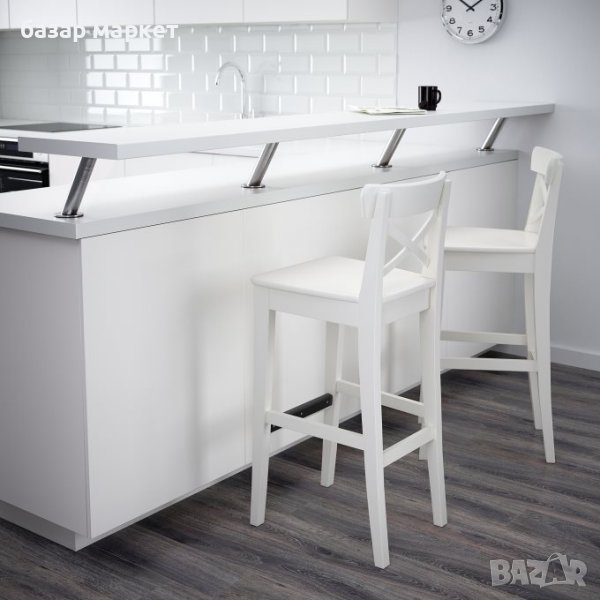 Бял бар стол Инголф 74 см на Икея, снимка 1