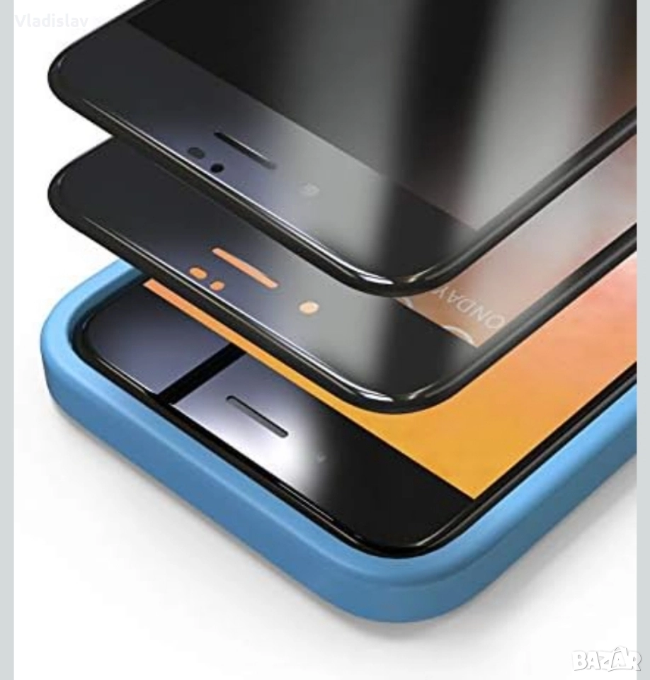 Bewahly Анти-шпионско закалено стъклено фолио за iPhone 7 Plus / 8 Plus [2 броя], снимка 1