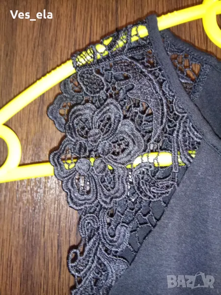 черен потник/топ с дантела , снимка 1