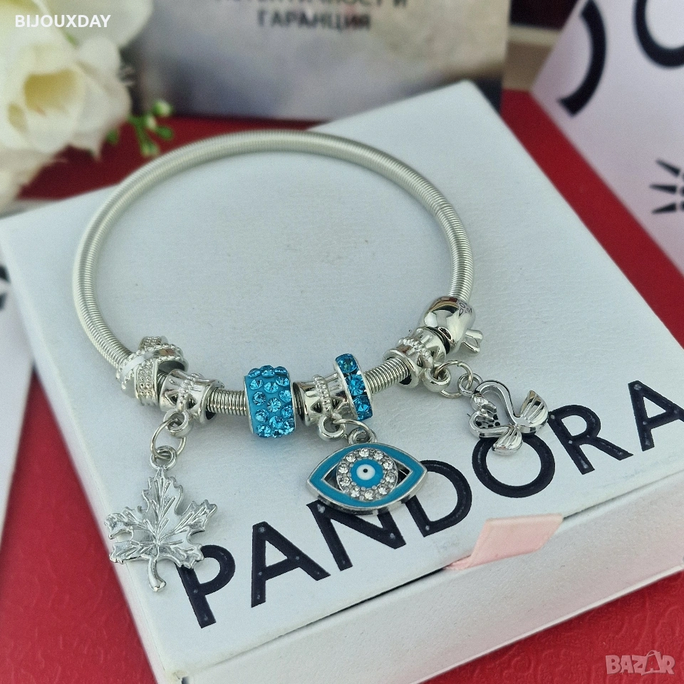 дамска гривна с окото на назар против уроки от медицинска стомана, снимка 1