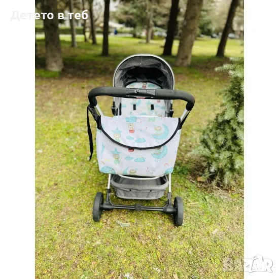 Чанта за бебешка количка мента балони, снимка 1