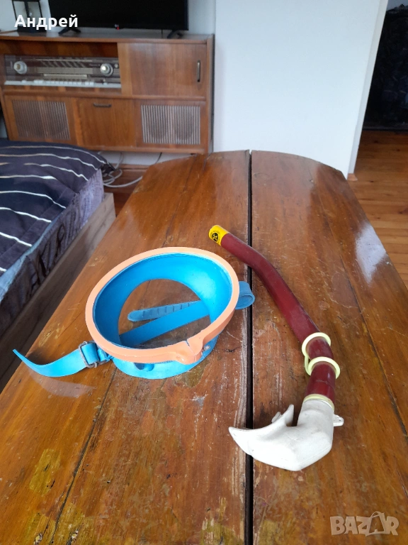 Стар шнорхел и очила за плуване,водолазна маска #2, снимка 1