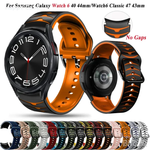 SPORT NO GAP Силиконова каишка за Samsung Galaxy Watch 7 6 5 4 3 Classic Pro, снимка 1