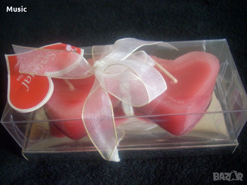 Свещи във формата на сърце за деня на влюбените, снимка 1