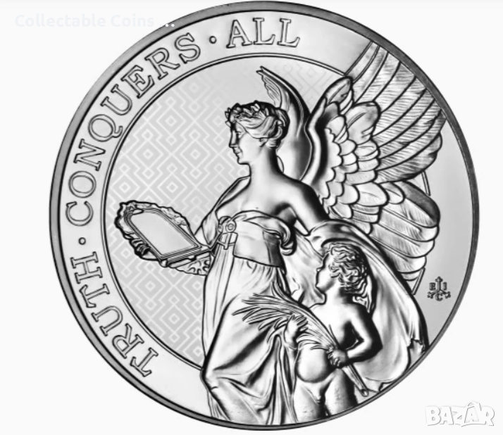 сребърна монета 1 оз 1 oz Кралска добродетел 2022, снимка 1