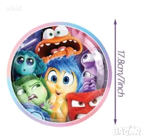 Отвътре Навън Inside Outside 10 бр парти картонени чинии чинийки, снимка 1