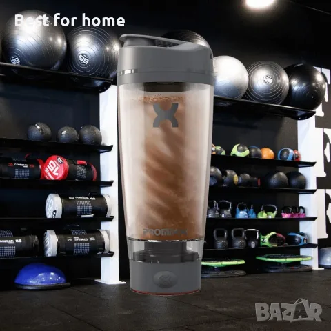 Електрическа бутилка-шейкър PROMIXX Pro (20 oz / ~600 мл), презареждаема чрез USB-C, графитено сива, снимка 2 - Други - 56243509