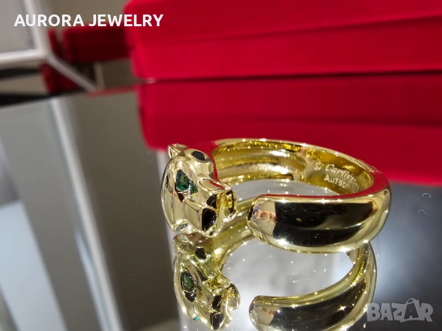 CARTIER Panthere de Cartier Gold Black Дамски Пръстен, снимка 4 - Пръстени - 52879534