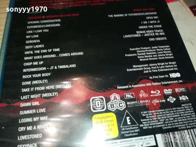 JUSTIN TIMBERLAKE BLU-RAY DISC+DVD DISC 1703251854, снимка 11 - DVD филми - 49532832