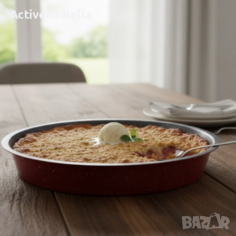 Премиум кръгла тава с мраморно покритие – идеална за сладкиши и печени ястия, снимка 8 - Съдове за готвене - 52585603