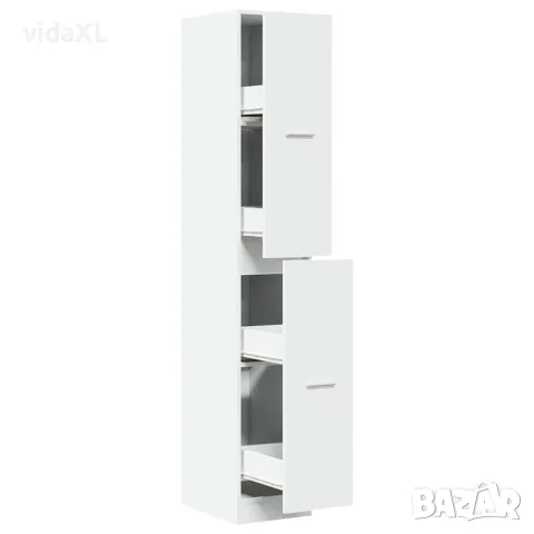 vidaXL Аптекарски шкаф, бял, 30x41x174,5 см, инженерно дърво