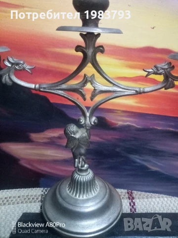 Посребрен свещник във викториански стил., снимка 8 - Декорация за дома - 50702465