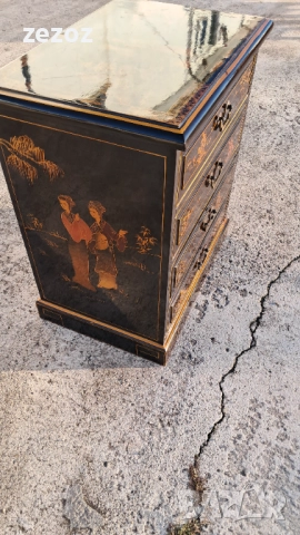 Шкаф масив с рисунки черен, снимка 3 - Шкафове - 52527003