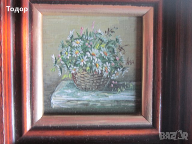 Стара картина рисувана масло 1, снимка 3 - Картини - 31338787