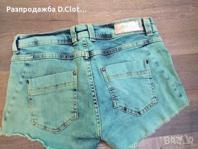 Fishbone S зелени къси дънки, снимка 3 - Къси панталони и бермуди - 29344178