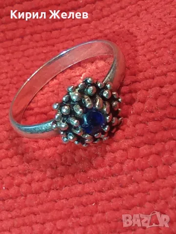 ПРЕКРАСЕН СКЪПОЦЕНЕН СРЕБЪРЕН ПРЪСТЕН СРЕБРО 925 с ФАСЕТИРАН СИН ЦИРКОН МАЙСТОРСКА ФИНА РАБОТА 33141, снимка 11 - Пръстени - 48901625