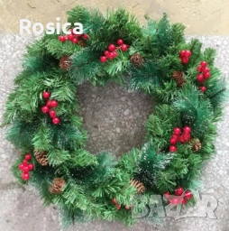 Голям коледен венец за декорация, 45 см. редставете си вашия дом или работно място украсени с нашия 