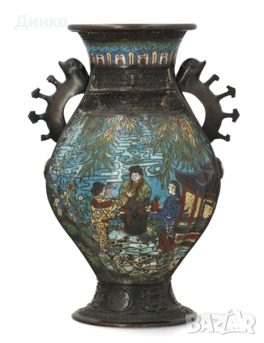 Японска бронзова ваза от 19век оригинал. . 