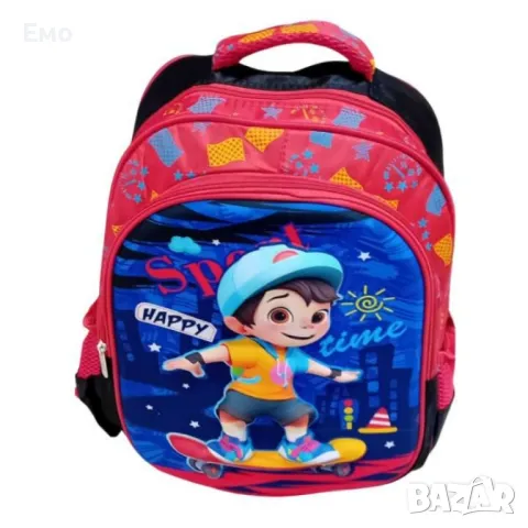 Детска раница с цветен дизайн и различни илюстрации, снимка 12 - Раници - 48524722