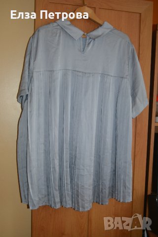 Дамска сива тюлена риза с яка, снимка 2 - Ризи - 42150504