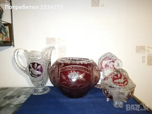 Стар немски блейкристал,,ХОФБАУЕР, колекция на Бъдс Рубин" Германия. 1985год. 