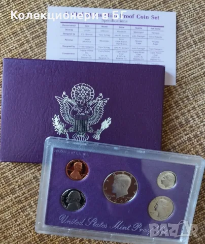 СЕТ С ПЕТ ❗️PROOF❗️МОНЕТИ - САЩ 1990 ГОДИНА, снимка 2 - Нумизматика и бонистика - 56153382