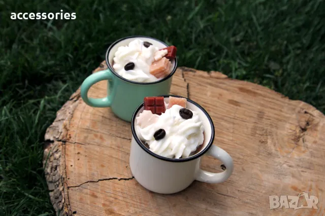 Ръчно изработена свещ "Капучино", снимка 3 - Декорация за дома - 47559761