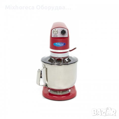 Планетарен миксер 7 Литра, Накланяща се глава, 11 скорости - 100 - 938 оборота в минута, Червен