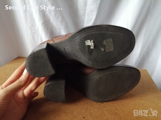 №36 Bata дамски боти естествена кожа, снимка 9 - Дамски боти - 53338541