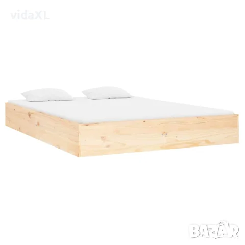 vidaXL Рамка за легло, дърво масив, 120x190 см, Small Double, снимка 4 - Спални и легла - 56147934