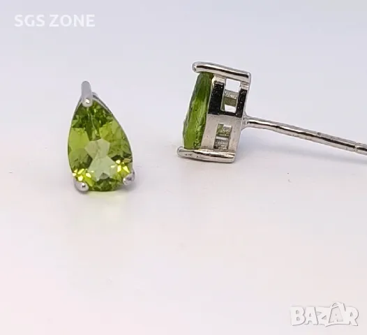 Сребърни Обеци с Топаз, снимка 2 - Обеци - 49823952