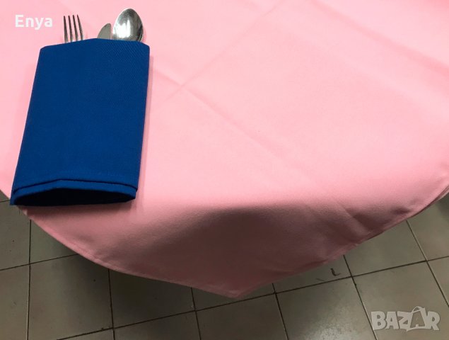 Розови покривки и сини салфетки - текстилни - НОВИ !
