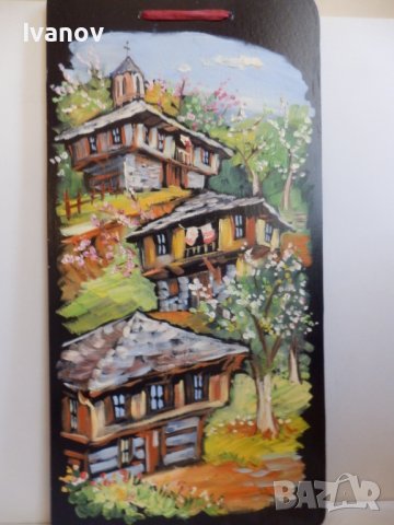 Пейзаж - стари възрожденски къщи, снимка 2 - Картини - 37258652