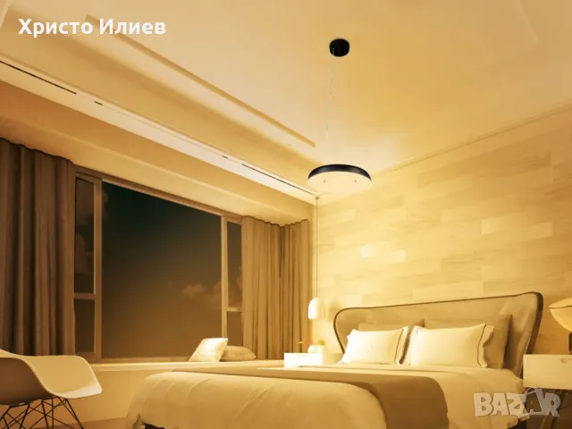 LED пендел Полилей димируем Zigbee Smart Home с дистанционно смарт Черен