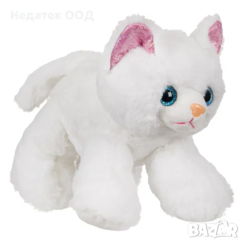 Плюшена котка в чанта, Бяла/ лилава, снимка 2 - Плюшени играчки - 47402096