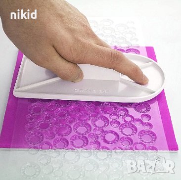 Polka точки текстура релеф релефно платно пластмасов стенсил отпечатък фондан, снимка 3 - Форми - 36877065