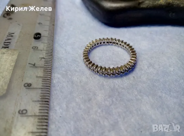 СТИЛНА ФЕШЪН АРТ СКЪПОЦЕННА СРЕБЪРНА ХАЛКА ПРЪСТЕН СРЕБРО ВИСОКА ПРОБА сБЯЛА ПОЗЛАТА и ЦИРКОНИ 48634