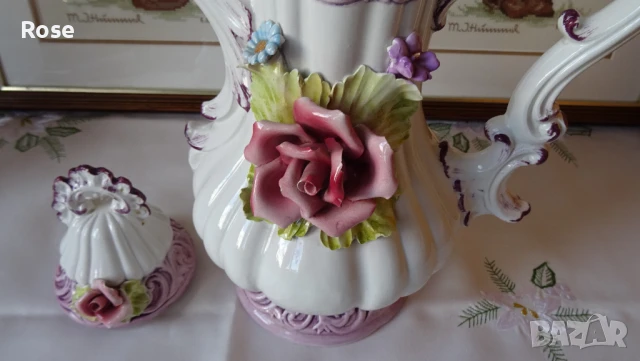 Ваза стил Capo di Monte с капак, снимка 3 - Вази - 50868381