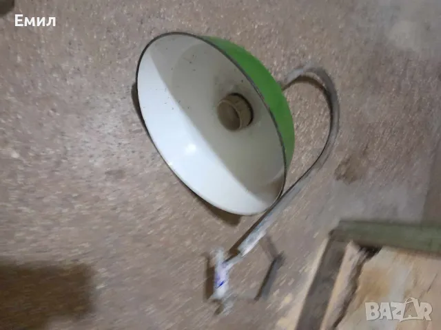 Индустриална лампа зелена с поставка за стена, снимка 4 - Външни лампи - 47485581