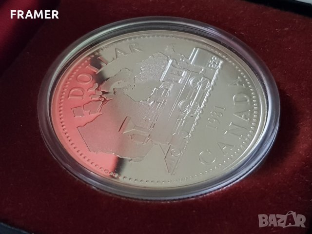 1 сребърен долар 1981 година Канада Елизабет II сребро в ТОП качество, снимка 4 - Нумизматика и бонистика - 35285151