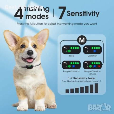 TIZE Акумулаторна каишка против лаене и импулсен вибрационен звуков сигнал, снимка 2 - За кучета - 51664582
