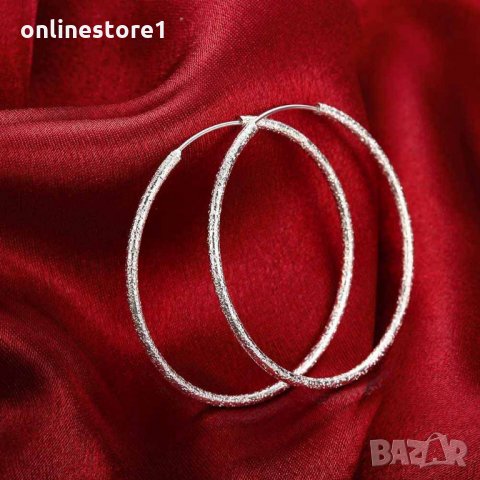 Сребърни обеци - Халки диско Код: H337, снимка 2 - Обеци - 30665469