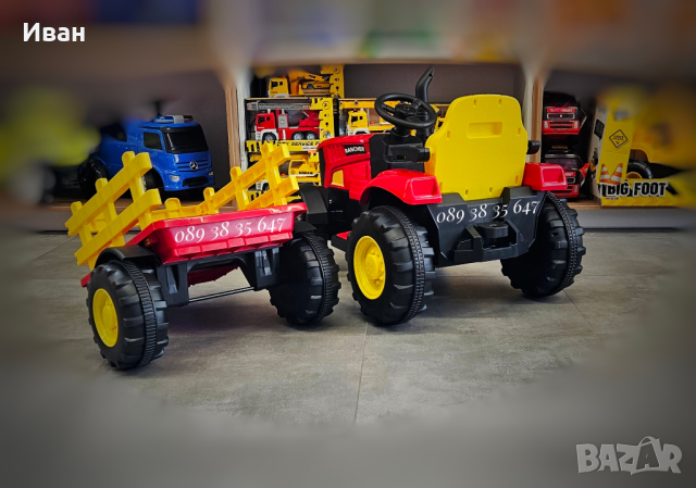 ТОП ЦЕНА!НОВО!Акумулаторен трактор с ремарке Rancher с 12V,дистанционно,USB, снимка 8 - Други - 44739697