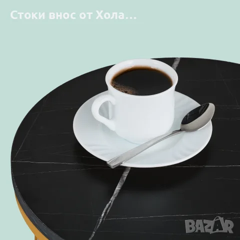 !ЛИКВИДАЦИЯ! Комплект 2 помощни маси Relaxdays, кръгли, 2 размера, мраморен ефект , снимка 5 - Маси - 56254710