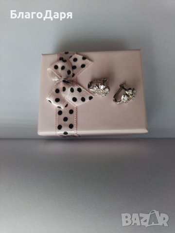 Златни обеци бяло злато , снимка 1