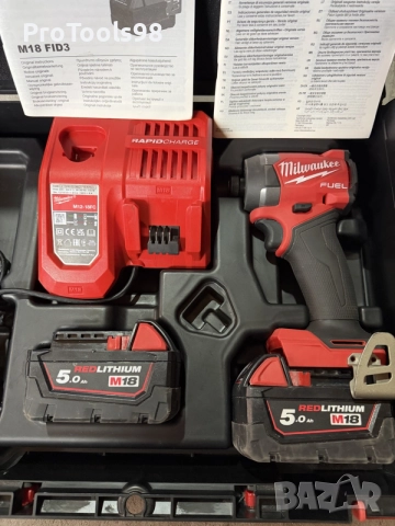 Milwaukee M18 FID3 безчетков импакт, снимка 2 - Винтоверти - 56530270
