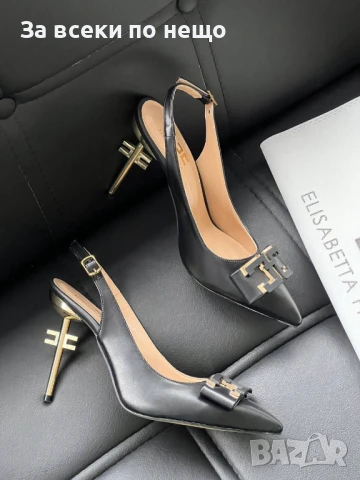 Elisabetta Franchi Дамски Обувки С Метален Ток Елизабета Фенчи - 2 Налични Цвята Код E674, снимка 4 - Дамски обувки на ток - 51112154