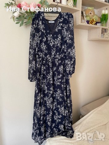 Разкошна феерична нова дълга елегантна романтична рокля Reaerved флорален нежен принт цветя , снимка 6 - Рокли - 42455741