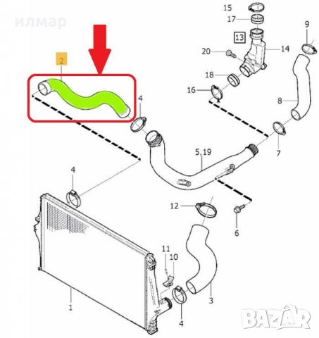 31261367 Маркуч за турбо/интеркулер за Волво ХЦ 90 /XC 90 2.4 D5, снимка 3 - Части - 29387776