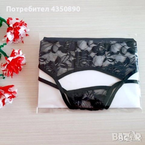 Еротично бельо дамски дантелен жартиер в комплект с прашки - Код: G1276, снимка 4 - Бельо - 51988683